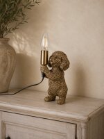 Clayre & Eef Tischlampe Hund Goldfarbig 11x13x23 cm...