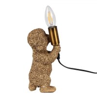 Clayre & Eef Tischlampe Hund Goldfarbig 11x13x23 cm E14 40W