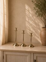 3 er Set Kerzenständer 25/20/15 cm Goldfarbig Eisen...
