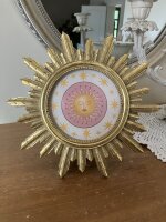 Sonne Foto Bilder Rahmen  Rund 20 x 20 cm Farbe Gold Antik