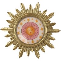 Sonne Foto Bilder Rahmen  Rund 20 x 20 cm Farbe Gold Antik