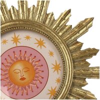 Sonne Foto Bilder Rahmen  Rund 20 x 20 cm Farbe Gold Antik