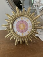 Sonne Foto Bilder Rahmen  Rund 20 x 20 cm Farbe Gold Antik