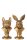 J-line Im Set Büste Hund + Kaninchen Polyresin Gold