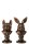 J-line Büsten-Set Hund & Kaninchen Figuren Bronzefarben Polyresin