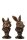 J-line Büsten-Set Hund & Kaninchen Figuren Bronzefarben Polyresin