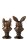 J-line Büsten-Set Hund & Kaninchen Figuren Bronzefarben Polyresin