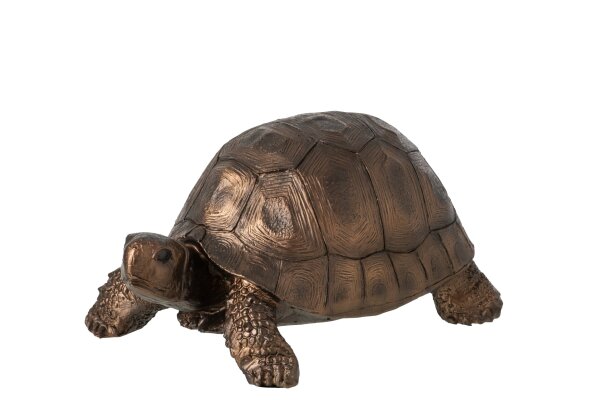 J-line Schildkröte Figur Polyresin Bronzefarben 20 cm