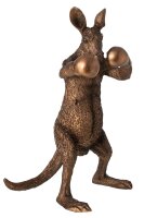 J-line Känguru Boxer Figur aus Polyresin in Bronzefarbe, 40 cm