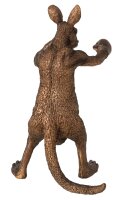 J-line Känguru Boxer Figur aus Polyresin in Bronzefarbe, 40 cm