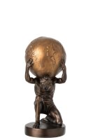 J-line Atlas Titan Skulptur Griechischer Gott mit Himmelskugel H28,5 cm