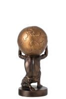 J-line Atlas Titan Skulptur Griechischer Gott mit Himmelskugel H28,5 cm
