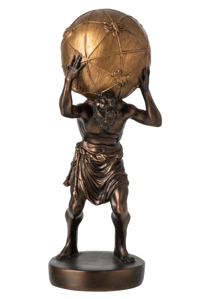 J-line Atlas Titan Skulptur Griechischer Gott mit Himmelskugel H42,5cm
