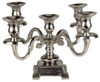 Krömer Kerzenständer 5-er Höhe 22,5 cm Metall antik-silber