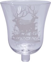 XL Kerzenglas Glasaufsatz Hirsch KRÖMER Teelicht...