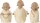 3 er Set Mönch Buddha Halskette Poly Beige 3 fach Sortiert Höhe 16 cm