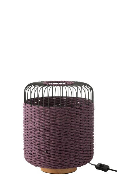 J-Line Tisch Lampe Metall Lila H34,5 cm | J-Line Tisch Lampe Metall Lila Höhe 34,5 cm