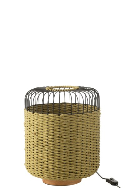 J-Line LAMPE METALL GRÜN H34,5 cm