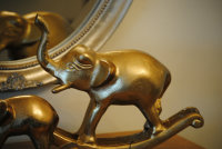 2 er SET Schaukelelefant Elefant Aluminium Alu Gold Bronze Deko Elephant COLMORE