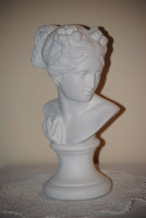 Schöne Statue Dame Büste Eliza Frau Figur Skulptur weiss  Shabbby Stil  2005-1