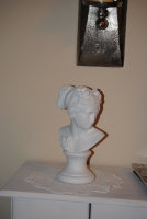 Schöne Statue Dame Büste Eliza Frau Figur Skulptur weiss  Shabbby Stil  2005-1