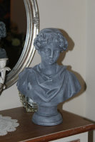Statue Dame Büste Frau mit Lorbeerkranz Figur...