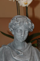 Statue Dame Büste Frau mit Lorbeerkranz Figur Skulptur H 36 cm  Shabbby 2019-23