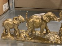 Dekoration Figur Dschungel L45 cm Elefanten Familie Gold
