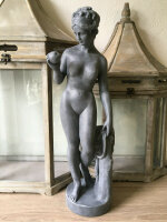 Figur Grau Antik DESIGNE Eva mit Apfel Skulptur H58 cm  Statue Garten Bad  0048