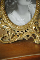 XL Bilderrahmen13 x18 cm Fotorahmen Oval  Rahmen  Antik Barock  Shabby Gold N89