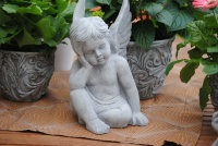 Engel Raphael  grau Dekofigur Gartenfigur Figur 29 cm Gartenfigur