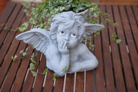 XXL Engel Raphael  grau Dekofigur Gartenfigur Figur 34 cm NEU