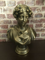 Statue Dame Büste Frau Lorbeerkranz H 36 cm Figur...
