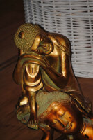 Großer XL Thai Buddha Budda Figur  Gold Antik  sitzend  Neu  TOP
