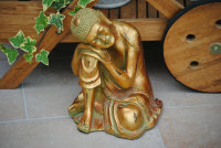 Großer XL Thai Buddha Budda Figur  Gold Antik  sitzend  Neu  TOP