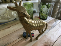 Skulptur Pferd Zebra Horse Alu Gold  Deko Figur Tier Tierfigur Colmore NEW