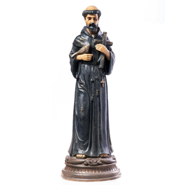 Der heilige Franziskus Kirche handbemalte Polyresinfigur H60 cm Skulptur Figur