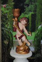 Engel Figur Barock Stil mit Kerzenhalter  H57 cm Antik Designe 521