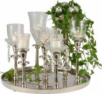 Krömer Alu Leuchter 7 erTablett silber Rund Antik Kerzentablett Modern