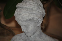 Schöne Dame Büste Frau Figur Skulptur Garten Deko Shabby-Style Stein Grau TOP 1