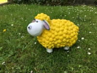 Lustiges Deko Schaf bunt Lamm Gelb Tierfigur Gartenfigur...
