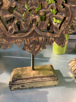 Dekoobjekt Holz Skulptur Ornament gold Natur Shabby chic H 40 cm
