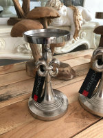 2 er Set Kerzenhalter für Stumpenkerzen französische Lilie H28 u 23 cm
