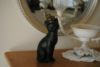 Dekofigur Figur Katze mit Krone Kater Katzenkönigin Shabby Geschenk H 22,5 cm