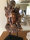 Edel Buddha Kopf auf Ständer Figur Asia Feng Shui Antik Gold H 33 cm