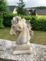Pferdekopf H26 cmKopf Groß Statue Pferd  Büste Zement Antik Garten Figur