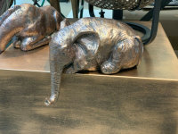 Kantenhocker Liegender Elefant Figur Deko Gold Tierfigur Skulptur