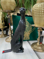Edel 2 er Set Colmore Leopard Figur Schwarz Black Skulptur H46 u.43 cm