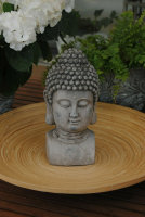 Thai Buddha Kopf H26 cm Grau Antik Designe Skulptur Deko Feng Shui NEW