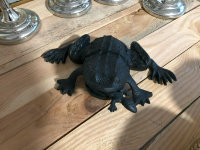 Dekoration Frosch Schwarz Black Guss Eisen 30 x20 cm